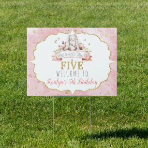 Some Bunny is Turning Five 5th Birthday Welcome Sign