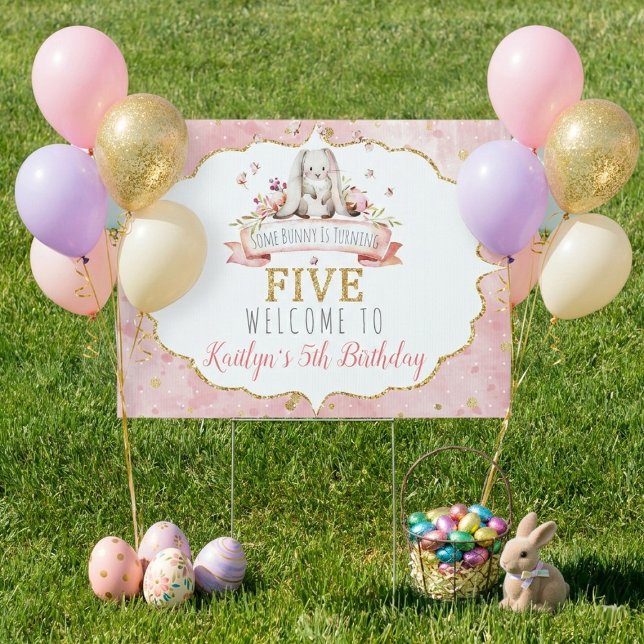 Some Bunny is Turning Five 5th Birthday Welcome Sign (Creator Uploaded)