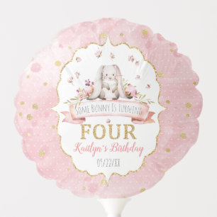 Some Bunny is Turning Four 4th Birthday Balloon