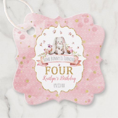 Some Bunny is Turning Four 4th Birthday Favor Tags