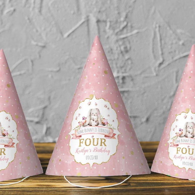Some Bunny is Turning Four 4th Birthday Party Hat (Creator Uploaded)