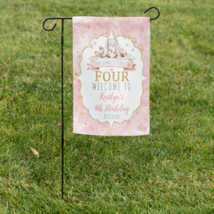 Some Bunny is Turning Four 4th Birthday Welcome Garden Flag