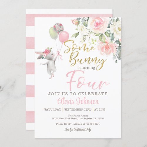 Some Bunny is Turning FOUR Invitation