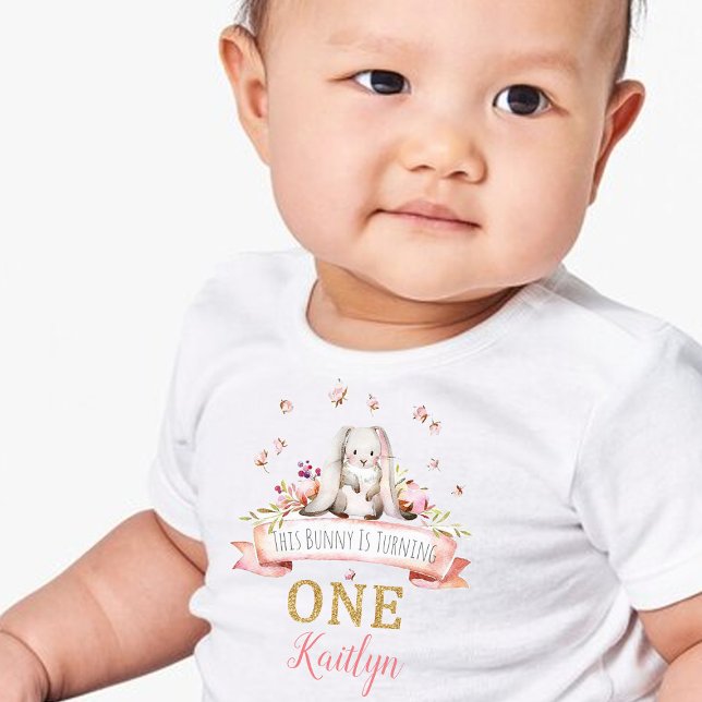 Some Bunny is Turning One 1st Birthday Baby T-Shirt (Creator Uploaded)