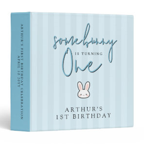 Some Bunny is turning One 1st Birthday Celebration 3 Ring Binder