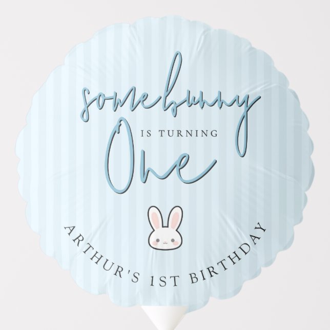 Some Bunny is turning One 1st Birthday Celebration Balloon (Front)