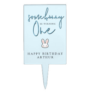 Some Bunny is turning One 1st Birthday Celebration Cake Topper