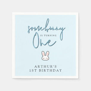 Some Bunny is turning One 1st Birthday Celebration Napkins