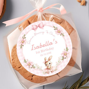 Some Bunny is Turning One 1st Birthday Classic Round Sticker