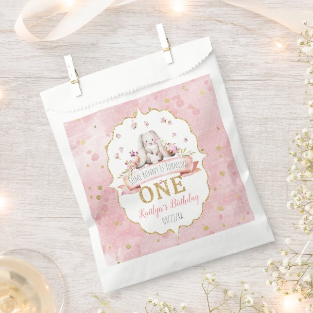 Some Bunny is Turning One 1st Birthday Favor Bag (Clipped)