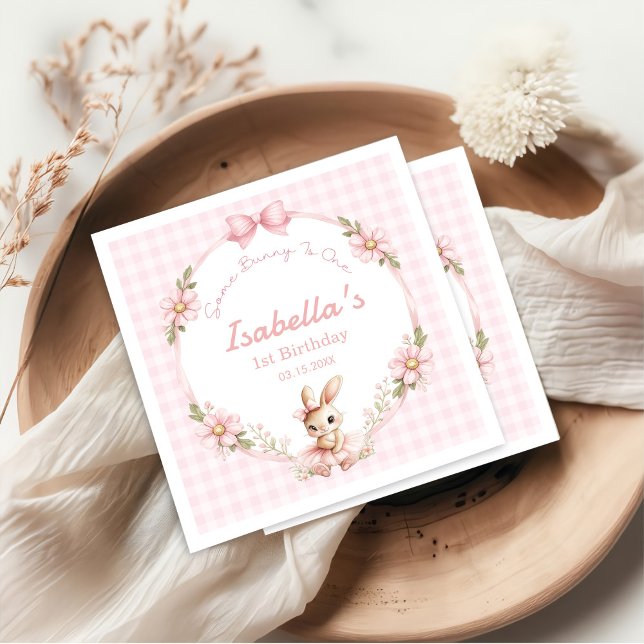 Some Bunny is Turning One 1st Birthday  Napkins (Creator Uploaded)