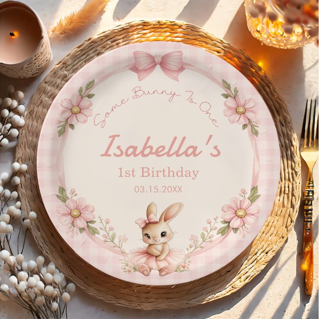 Some Bunny is Turning One 1st Birthday  Paper Plates (Creator Uploaded)