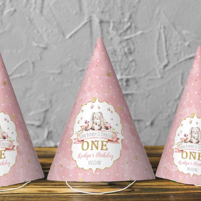 Some Bunny is Turning One 1st Birthday Party Hat (Creator Uploaded)