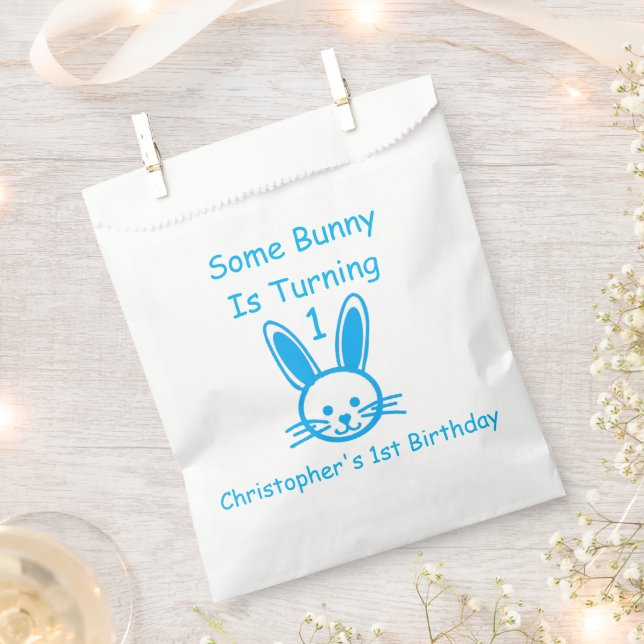 Some Bunny Is Turning One Birthday Favor Bag (Clipped)