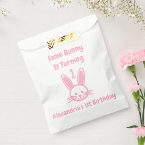 Some Bunny Is Turning One Birthday Favor Bag