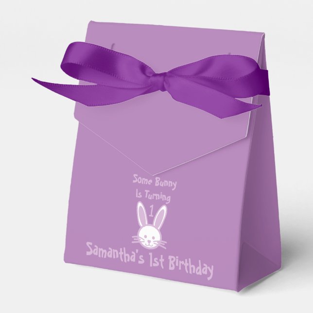 Some Bunny Is Turning One Birthday Favor Boxes (Front Side)