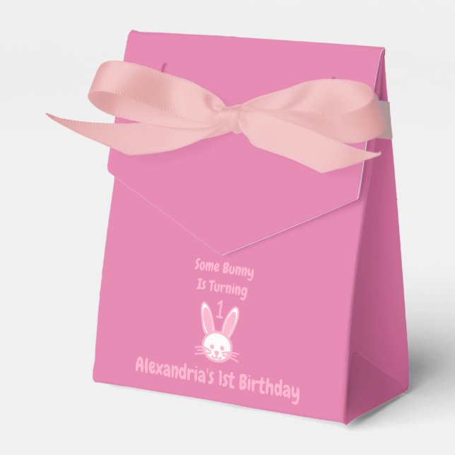 Some Bunny Is Turning One Birthday Favor Boxes (Front Side)