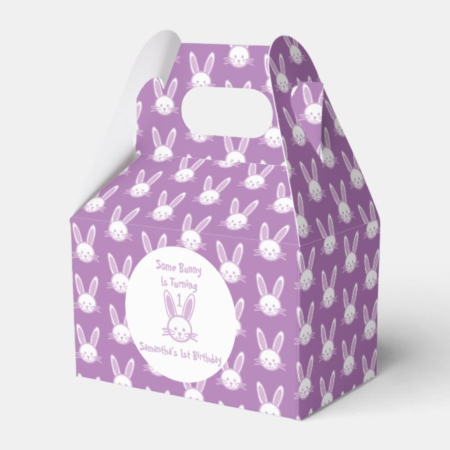 Some Bunny Is Turning One Birthday Favor Boxes (Front Side)