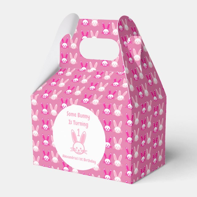 Some Bunny Is Turning One Birthday Favor Boxes (Front Side)