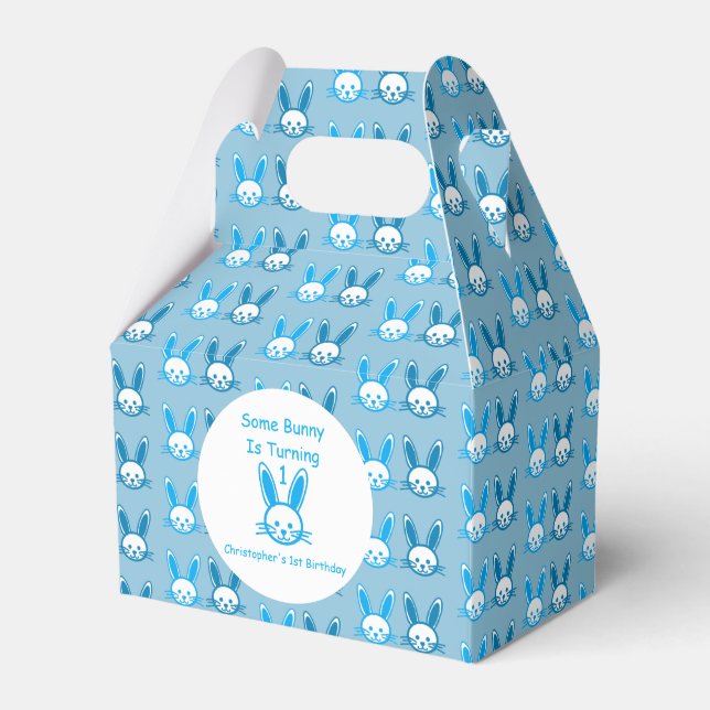 Some Bunny Is Turning One Birthday Favor Boxes (Front Side)