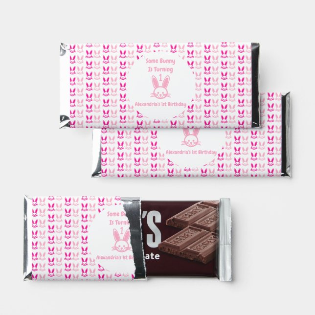 Some Bunny Is Turning One Birthday Hershey Bar Favors (Front)
