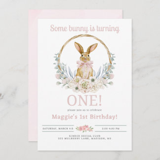Some Bunny is Turning One Birthday Invitation