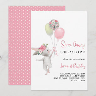 Some Bunny is Turning One Birthday Invitation