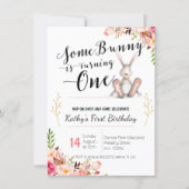 Some Bunny is Turning One Birthday Invitation (Front)