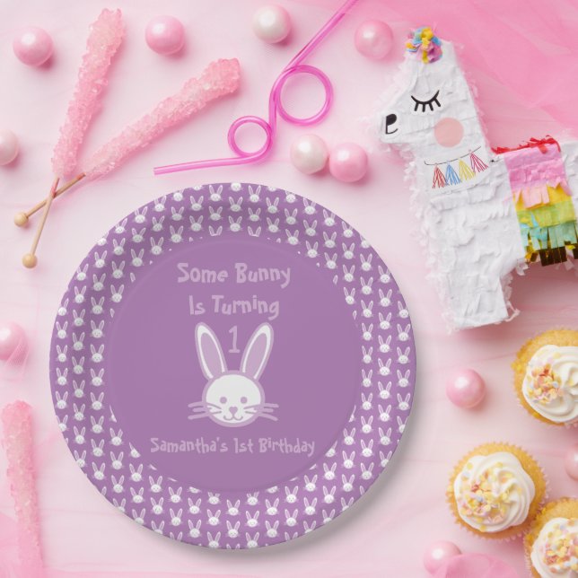 Some Bunny Is Turning One Birthday Paper Plate (Party)