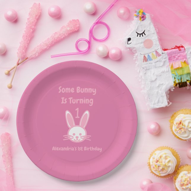 Some Bunny Is Turning One Birthday Paper Plates (Party)