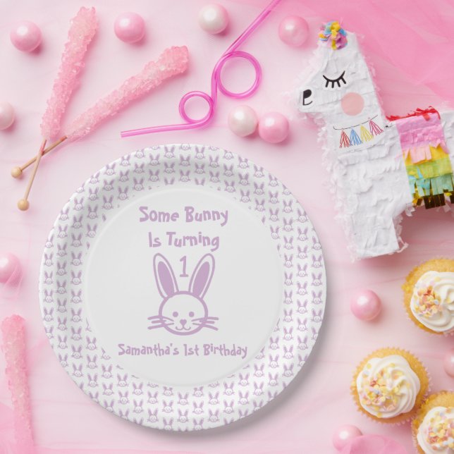 Some Bunny Is Turning One Birthday Paper Plates (Party)