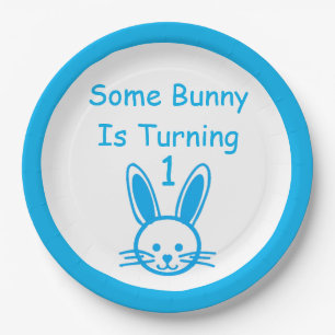 Some Bunny Is Turning One Birthday Paper Plates