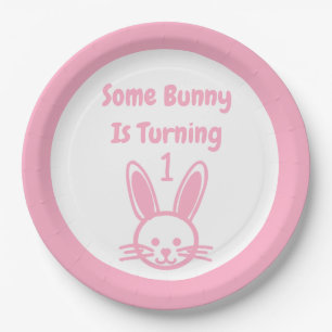 Some Bunny Is Turning One Birthday Paper Plates