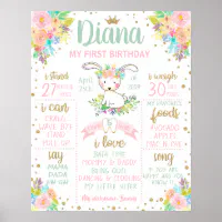 Some Bunny is Turning One 1st Birthday Welcome Foam Board, Zazzle