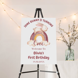 Some Bunny Is Turning One Bunny 1st Birthday Party Foam Board