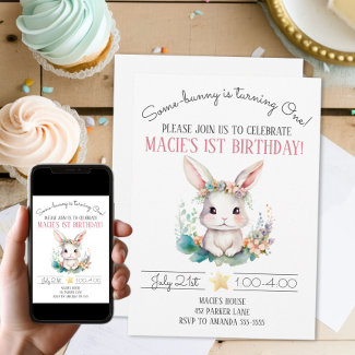 Some-bunny Is Turning One Bunny 1st Birthday Party