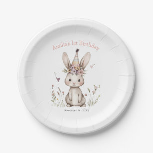 Some Bunny is Turning One Cute 1st Birthday Party Paper Plates