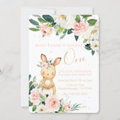 Some Bunny is Turning One First Birthday for Girl Invitation (Front)
