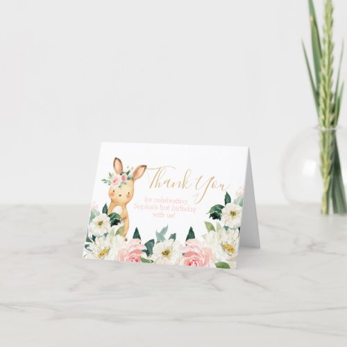 Some Bunny is Turning One First Birthday for Girl Thank You Card