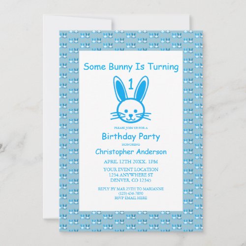 Some Bunny Is Turning One First Birthday Invitation