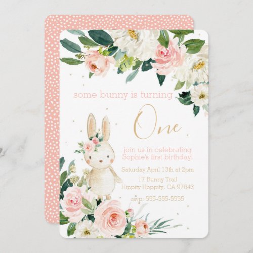 Some Bunny is Turning One First Birthday Invitation