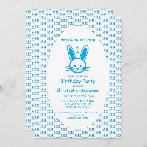 Some Bunny Is Turning One First Birthday Invitation