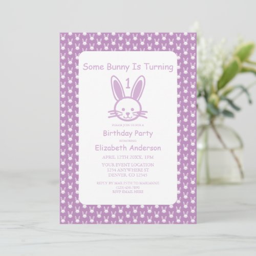 Some Bunny Is Turning One First Birthday Invitation