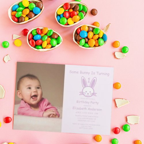 Some Bunny Is Turning One First Birthday Invitation