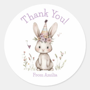Some Bunny Is Turning One Floral Bunny Birthday Classic Round Sticker