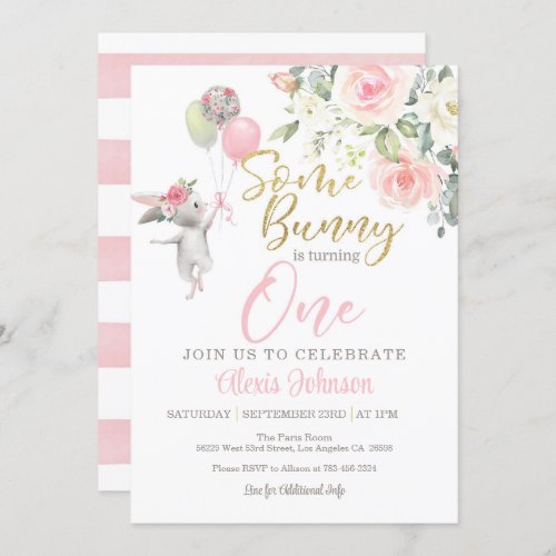 Some Bunny is Turning ONE Invitation