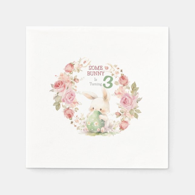 Some Bunny is Turning One Napkins (Front)