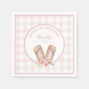 Some Bunny Is Turning One Pink Girl Napkins