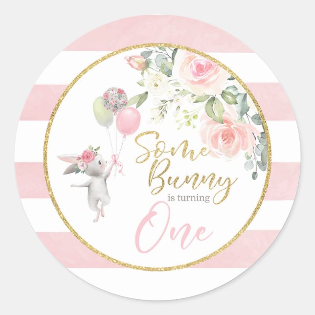Some Bunny is turning ONE Sticker (Front)