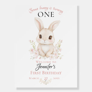 Some Bunny is Turning One Welcome Sign